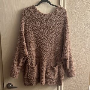 Soft Textured Women's Sweater in Tan
